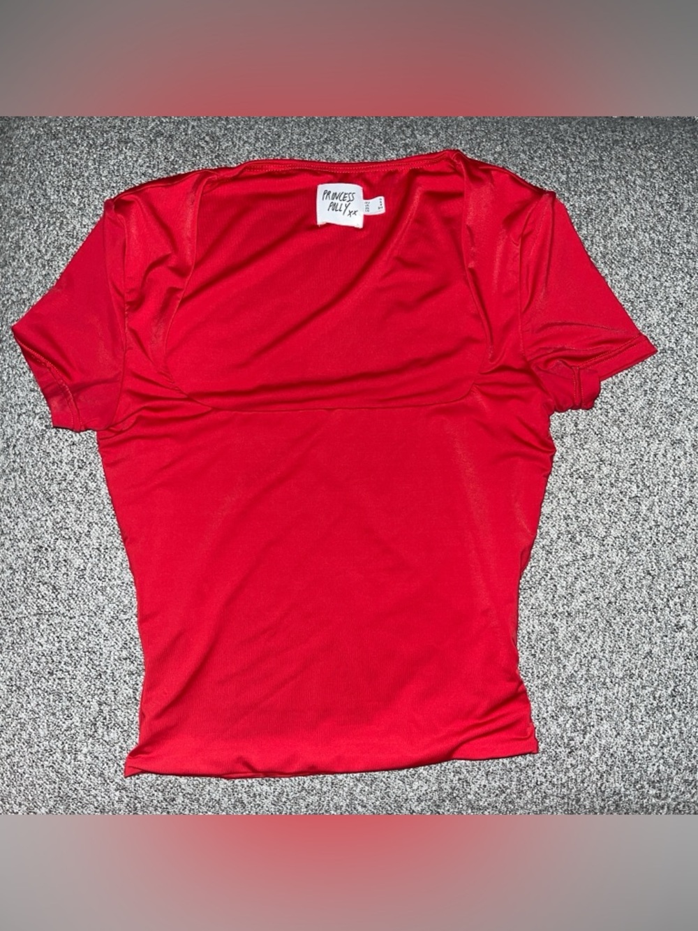 PRINCESS POLLY Red Square Neck Top